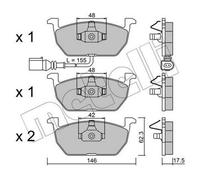 METELLI Kit pastiglie freni Anteriore per VW Golf VII Hatchback 22-1028-0