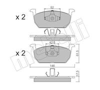 METELLI Kit pastiglie freni Anteriore per VW POLO (AW1, BZ1) T-Cross (C11)