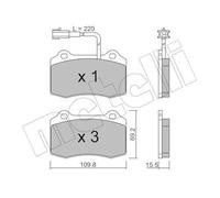 METELLI Kit pastiglie freni Posteriore per MASERATI GHIBLI III (M157) 22-0251-7