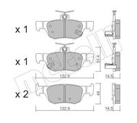 METELLI Kit pastiglie freni Posteriore per MAZDA 3 Hatchback (BP) CX-30 (DM)