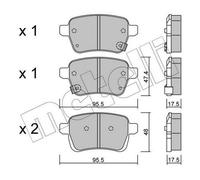 METELLI Kit pastiglie freni Posteriore per OPEL Corsa E Schrägheck (X15)