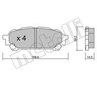 METELLI Kit pastiglie freni Posteriore per SUBARU IMPREZA Stufenheck (GD)