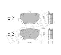METELLI Kit pastiglie freni Posteriore per VOLVO XC40 (536) 22-1187-0