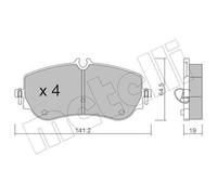 METELLI Kit pastiglie freni Posteriore per VW Crafter Van (SY, SX) 22-1175-0