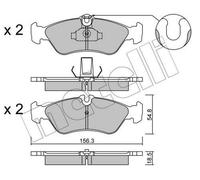METELLI Kit pastiglie freni Posteriore per VW LT 28-35 II Bus (2DB, 2DE, 2DK)