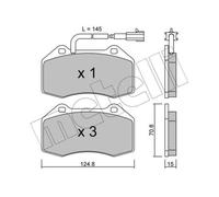 METELLI Pastiglie Bremsbelegsatz Frontale per Alfa Romeo Mito Fiat Grande Punto