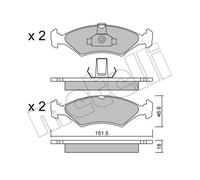 METELLI Pastiglie Bremsbelegsatz Frontale per Ford Fiesta IV Puma Mazda 121 III