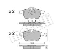 METELLI Pastiglie Bremsbelegsatz Frontale per Ford Galaxy VW Sharan Alhambra