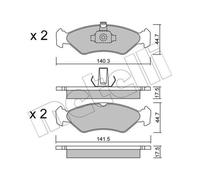 METELLI Pastiglie Bremsbelegsatz Frontale per Ford Ka Fiesta IV Mazda 121 III