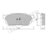 METELLI Pastiglie Bremsbelegsatz Frontale per Honda Civic IV Hatchback Accord