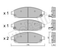 METELLI Pastiglie Bremsbelegsatz Frontale per Jeep Commander Grand Cherokee III
