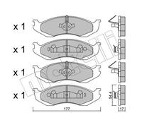 METELLI Pastiglie Bremsbelegsatz Frontale per Jeep Wrangler II Grand Cherokee I