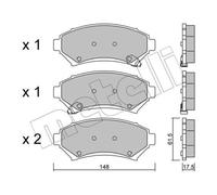 METELLI Pastiglie Bremsbelegsatz Frontale per Opel Sintra Chevrolet Trans Sport