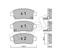 METELLI Pastiglie Bremsbelegsatz Frontale per Toyota Yaris Daihatsu Cuore VI