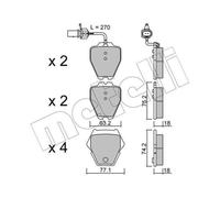 METELLI Pastiglie Bremsbelegsatz Frontale per VW Phaeton Audi A6 Avant Allroad