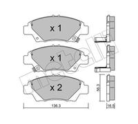 METELLI Pastiglie Bremsbelegsatz Frontale Sistema Akebono per Honda Jazz IV
