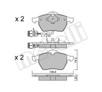METELLI Pastiglie Bremsbelegsatz Frontale Sistema ATE - Teves per Audi A6 100