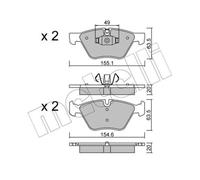 METELLI Pastiglie Bremsbelegsatz Frontale Sistema ATE - Teves per BMW 3er 1er