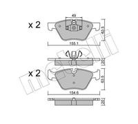 METELLI Pastiglie Bremsbelegsatz Frontale Sistema ATE - Teves per BMW 3er 1er