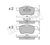 METELLI Pastiglie Bremsbelegsatz Frontale Sistema ATE - Teves per Rover 75 MG