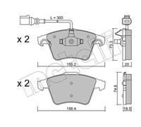 METELLI Pastiglie Bremsbelegsatz Frontale Sistema ATE - Teves per VW Touareg