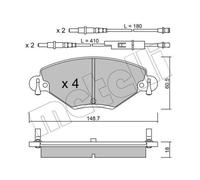 METELLI Pastiglie Bremsbelegsatz Frontale Sistema Bendix - Bosch per Citroën C5