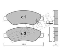 METELLI Pastiglie Bremsbelegsatz Frontale Sistema Bendix - Bosch per Opel Corsa