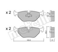 METELLI Pastiglie Bremsbelegsatz Posteriore per BMW Z3 Roadster 3er Cabriolet