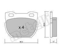 METELLI Pastiglie Bremsbelegsatz Posteriore per Land Rover Defender Station