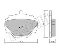 METELLI Pastiglie Bremsbelegsatz Posteriore per Land Rover Defender Station Per