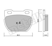 METELLI Pastiglie Bremsbelegsatz Posteriore per Land Rover Defender Stazione