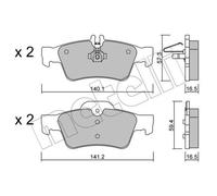 METELLI Pastiglie Bremsbelegsatz Posteriore per Mercedes-Benz