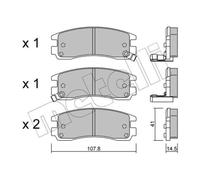 METELLI Pastiglie Bremsbelegsatz Posteriore per Opel Sintra Chevrolet Trans