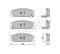 METELLI Pastiglie Bremsbelegsatz Posteriore per Subaru Legacy II Station Wagon