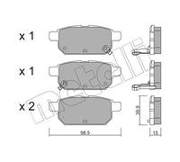 METELLI Pastiglie Bremsbelegsatz Posteriore per Suzuki Swift IV SX4 S-CROSS