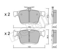 METELLI Pastiglie Bremsbelegsatz Posteriore per VW Golf VII Audi A3 Sportback