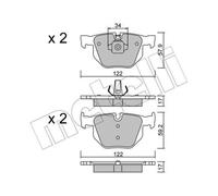 METELLI Pastiglie Bremsbelegsatz Posteriore Sistema ATE - Teves per BMW X5 X6