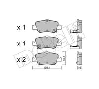 METELLI Pastiglie Bremsbelegsatz Posteriore Sistema Bendix - Bosch per Toyota