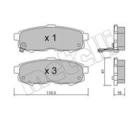 METELLI Pastiglie Bremsbelegsatz Posteriore Sistema Sumitomo per Mazda MPV II