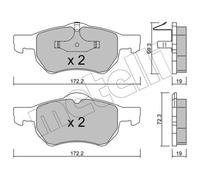 METELLI Pastiglie Freni Anteriori per Chrysler Voyager IV / Grand Plymouth