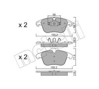 METELLI Pastiglie Freni Anteriori per Citroën C4 Picasso I Peugeot 5008 DS4/DS4