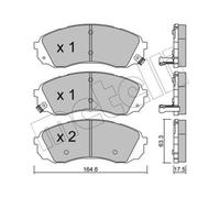 METELLI Pastiglie Freni Anteriori per Hyundai H-1 Viaggi H-1 / Starex Monovolume