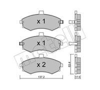 METELLI Pastiglie Freni Anteriori per Hyundai Matrix Elantra Kia Cerato Berlina