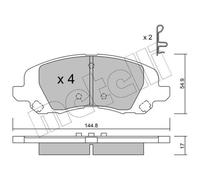 METELLI Pastiglie Freni Anteriori per Jeep Patriot Compass Chrysler Sebring