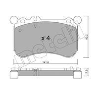 METELLI Pastiglie Freni Anteriori per MERCEDES-BENZ CLASSE S Coup
