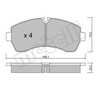 METELLI Pastiglie Freni Anteriori per Mercedes-Benz Sprinter 5-T Pritsche /