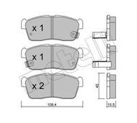 METELLI Pastiglie Freni Anteriori per Nissan Pixo Daihatsu Sirion Cuore VII