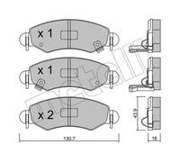 METELLI Pastiglie Freni Anteriori per Opel Agila (A) Suzuki Wagon R+ Evento II