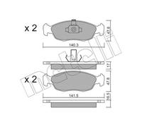 METELLI Pastiglie Freni Anteriori per Peugeot 306 Cabriolet Citroën Xsara Coupé