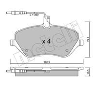 METELLI Pastiglie Freni Anteriori per Peugeot 607 407 Sw Citroën C6 C5 III Break